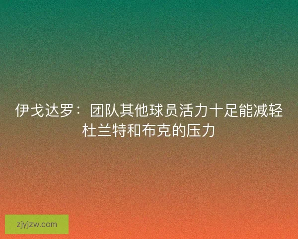 伊戈达罗：团队其他球员活力十足能减轻杜兰特和布克的压力