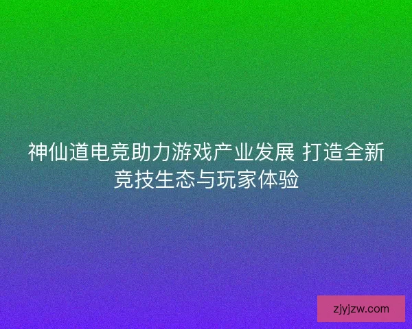 神仙道电竞助力游戏产业发展 打造全新竞技生态与玩家体验 神仙道电竞助力游戏产业发展 打造全新竞技生态与玩家体验