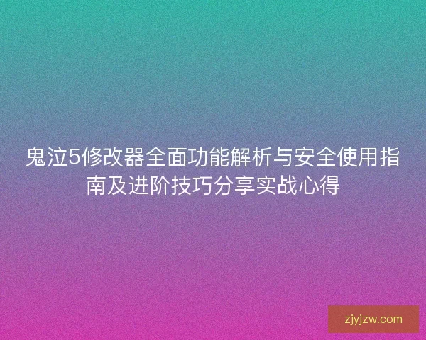 鬼泣5修改器全面功能解析与安全使用指南及进阶技巧分享实战心得