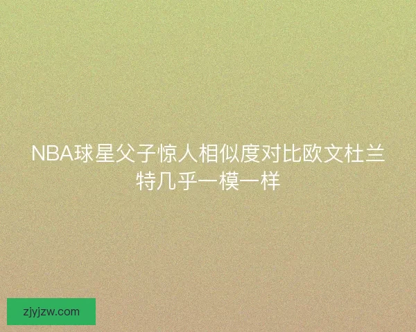 NBA球星父子惊人相似度对比欧文杜兰特几乎一模一样 NBA球星父子惊人相似度对比欧文杜兰特几乎一模一样